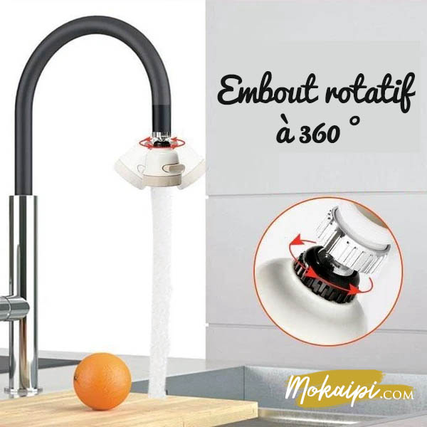 robinet pivotant mitigeur robinet orientable douchette pour robinet cuisine flexible evier economiseur d eau universel augmente la pression vue02