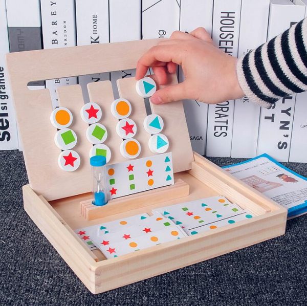 Jouet montessori en bois jeu educatif logique Le tableau des couleurs 002
