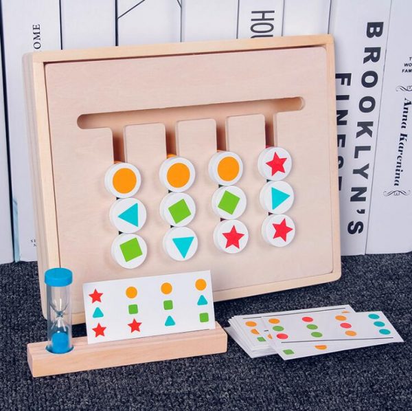 Jouet montessori en bois jeu educatif logique Le tableau des couleurs 003