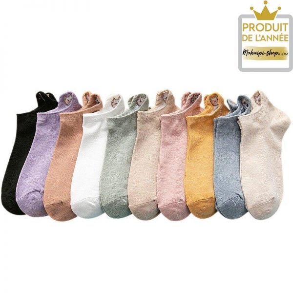 chausettes chat petite chaussette socquette femme fantaisie chat brode 14